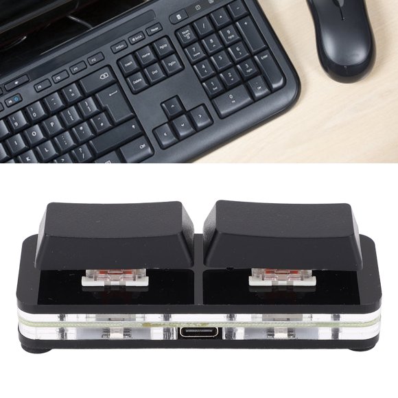 Gaming Keyboard, 2 Key USB Wired Hot Swappable Programmable RGB Mechanical Keypad Shortcut Cut Undo Redo Select All Multifunctional OSU Mini Mechanical Gaming Keyboard