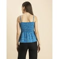 thumbnail image 4 of Moomaya Womens Printed Shoulder Strap Top, Square Neck, Smocked Casual Summer Cotton Top, 4 of 7
