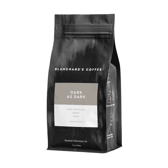Blanchard's Coffee Dark as Dark Ground 12oz Bag Caffeinated Coffee