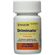 Major Driminate 50 mg 100 Count, OTC Medicine for Motion Sickness Prevention