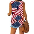 thumbnail image 5 of SELONE Patriotic Tank Tops Independence Day Womens Summer Tops Fashion Tops Casual Loose Fit Tee Shirts Blouse Round Neck Shirt Womens American Flag Apparel Show Your Pride Red XL, 5 of 6