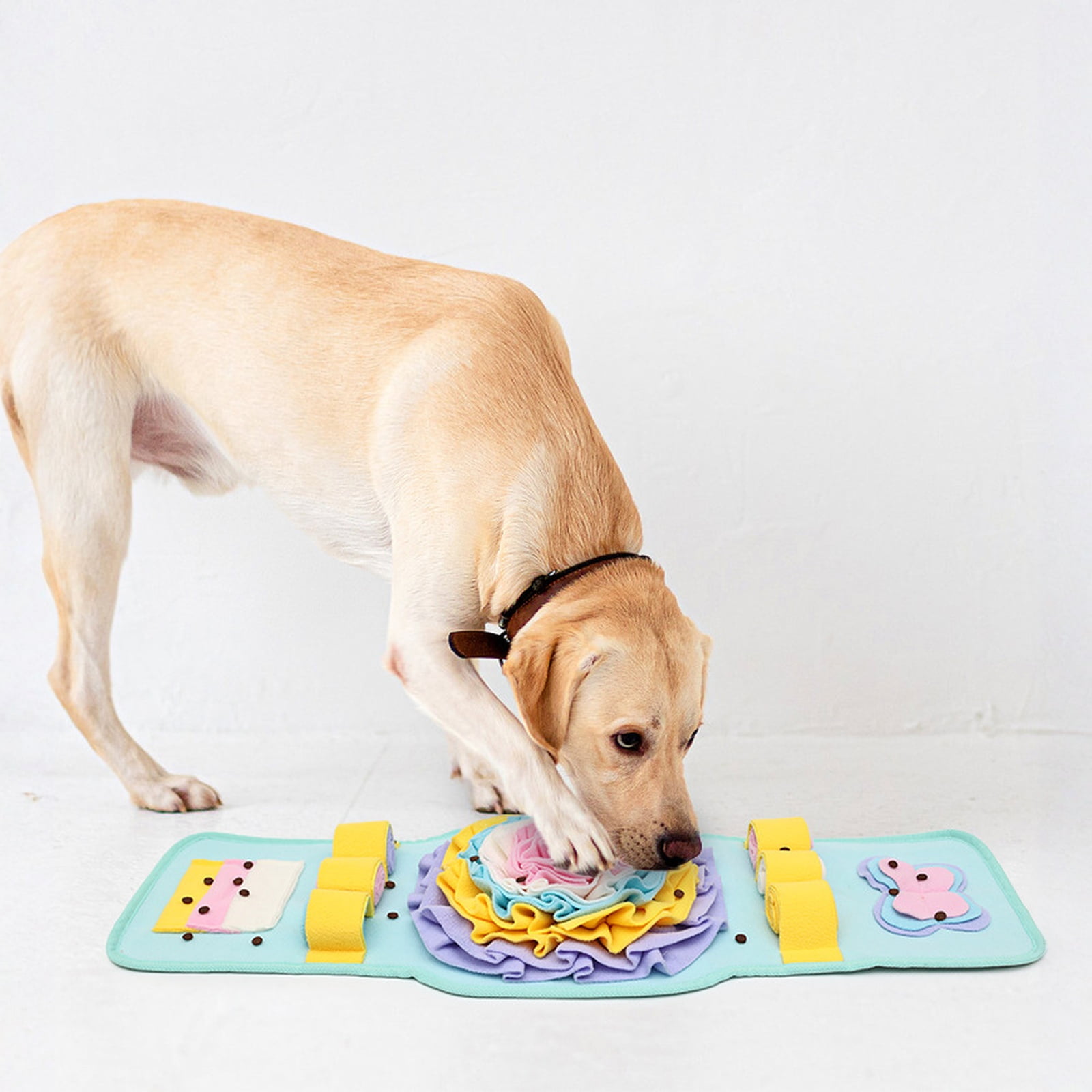 Dog Snuffle Mat, Blue Watch-Shaped Pet Puzzle Toy, Treat-Dispensing Dog Toy - Sniffing Activity, Chewing, Treat Dispensing, Puzzle Game, Self-Entertainment, All-Season Design - For Small Medium Large