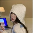 thumbnail image 6 of SikaFu Y2K Bear Ears Beanie Crochet Hat for Women,Kawaii Warm Knitted Slouchy Winter Hat Alt Accessories, 6 of 6