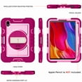 thumbnail image 4 of Dteck for iPad Mini 7 (A17 Pro) 2024/ Mini 6 8.3" Case with Pencil Holder Kickstand, Heavy Duty Shockproof Rugged Shoulder Strap Protective Cover,360° Rotate Hand Strap/Stand, Rose, 4 of 9
