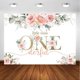thumbnail image 1 of Blush Pink Floral 1st Birthday Party Backdrop for Girl Miss Onederful Party Photography Background Baby Girl's First Birthday Party Photoshoot Decorat, 1 of 4