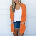 thumbnail image 2 of Rrunsv Women's Lightweight Open-Front Cardigan Sweater Casual Fashion Trendy Coats(Orange,M), 2 of 5