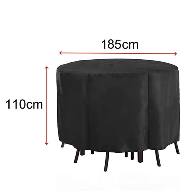 Mosiee Housse Ronde pour Table et Chaise de Bar de Patio, Housse de Table de Patio Ronde d'Extérieur