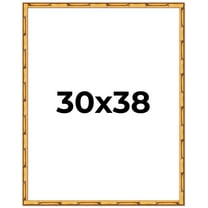 30x38 Frame Gold Bamboo Solid Wood Picture Frame | 1 Inch Moulding Width | Interior Frame Depth