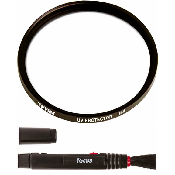 Tiffen 77mm UV Protector Lens Filter w/ Focus Lens Cleaning Brush