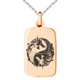 thumbnail image 4 of Tioneer Stainless Steel Tribal Dragon Yin Yang Engraved Small Rectangle Dog Tag Charm Pendant Necklace, 4 of 4