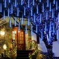 thumbnail image 7 of Outdoor Meteor Shower Lights, 11.8 Inch 8 Tube 192 LEDs Meteor Light, Christmas Snow Falling Rain Lights for Xmas Tree Holiday Wedding Outdoor Party Patio Decoration (Blue), 7 of 7