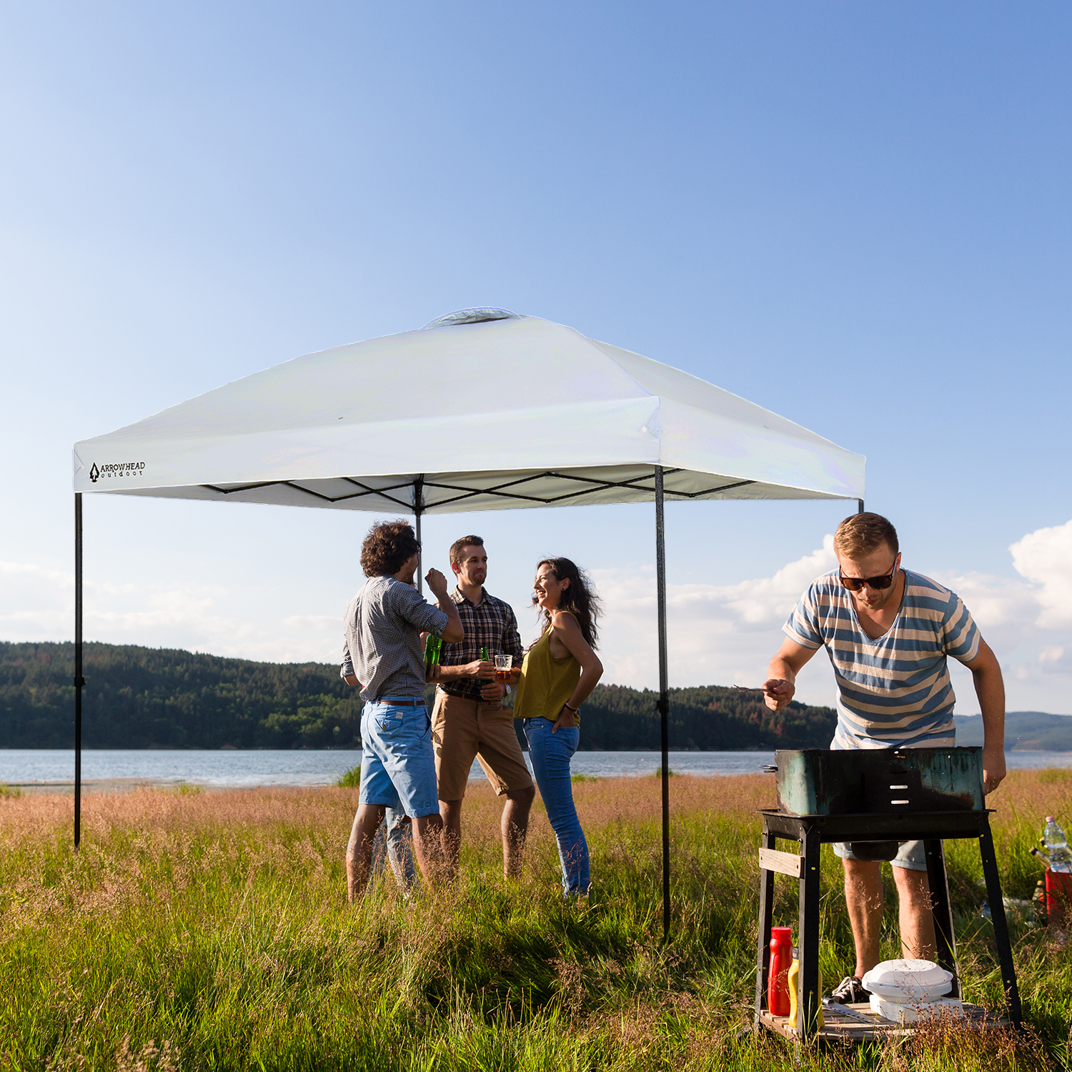 ARROWHEAD OUTDOOR 12’x12’ Pop-Up Canopy & Instant Shelter, Easy One Person Setup, Water & UV Resistant 150D Fabric Construction, Height Adjustable, Carry Bag, Guide Ropes & Stakes Included, USA-Based - image 5 of 16