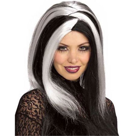 Womens Witch Costume Black And White Stripe Wig Walmart Com