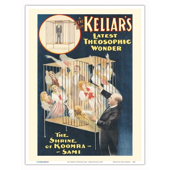 The Shrine of Koomra Sami - Harry Kellar’s Latest Theosophic Wonder - Vintage Magic Poster c.1895 - Master Art Print (Unframed) 9in x 12in