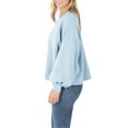 thumbnail image 2 of Womens Balloon Sleeve Crew Neck Pullover Short Sweatshirt, 2 of 4