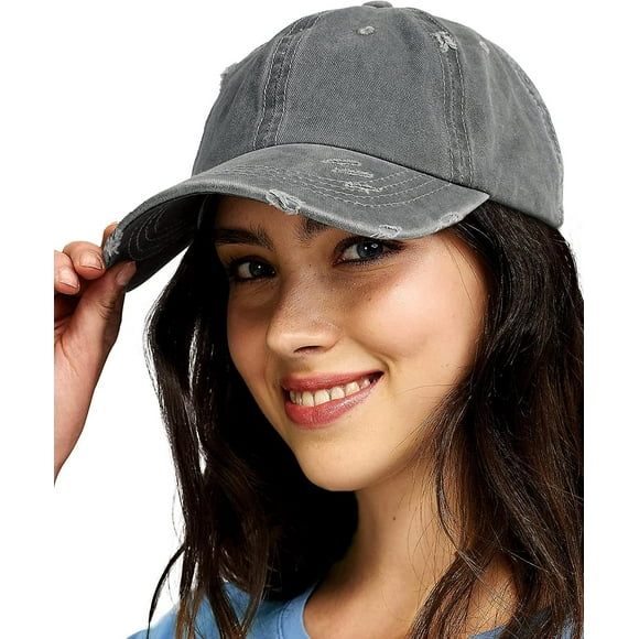 Distressed Baseball Cap Dad Hats For Men Women Vintage Washed Cotton Trucker Hat Adjustable Low Profile Ball