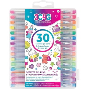 3C4G Stylos à gel parfumé 30PCS avec feuilles d'autocollant