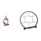 thumbnail image 1 of Estatua de resina de un pensador sentado, figura decorativa con soporte de madera para objetos de colección artísticos, estante redondo, hecha a mano, 1 of 8