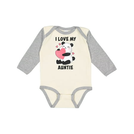 

Inktastic I Love My Auntie with Panda Illustration Gift Baby Boy or Baby Girl Long Sleeve Bodysuit