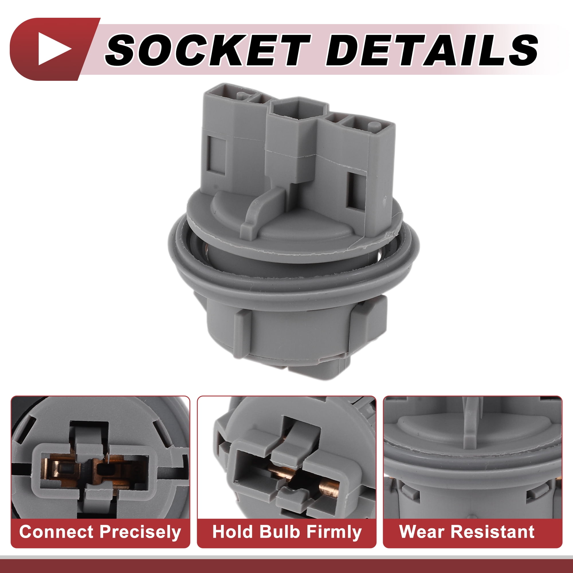 Unique Bargains 2 Pcs DRL Day Running Light Socket Lamp Bulb Connector 2 Pin