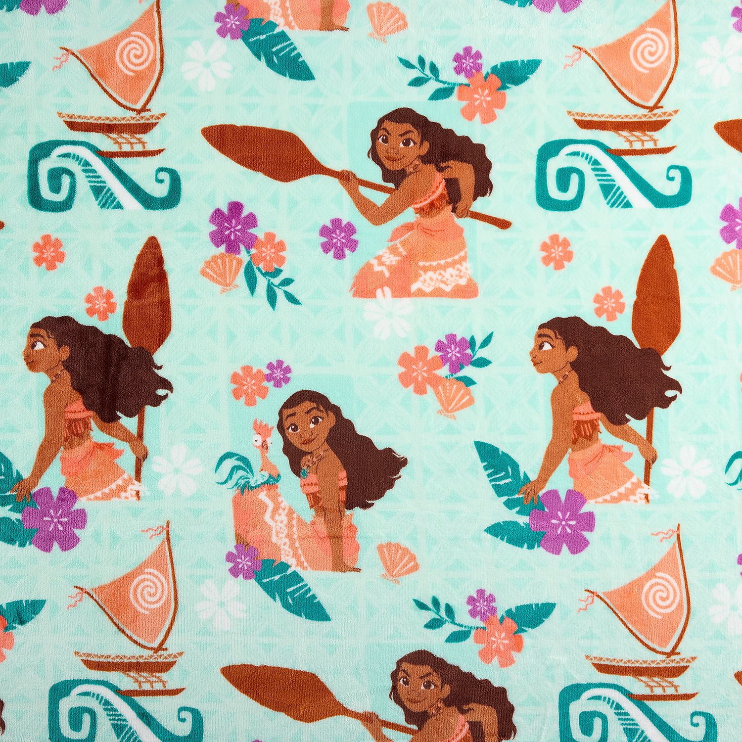 Big One Oversized Disney Princess Moana Microplush Throw Blanket 5' x 6'