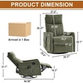 thumbnail image 2 of AENKYO Swivel Recliner Chair, Manual Rocking Massage Chair, Heated for Adults, for Living Room,Green Chenille, 2 of 7