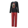 thumbnail image 5 of Christmas Family Matching Pajamas Set Santa Hat Letter Print Tops+Plaid Pants Xmas Holiday Pjs Sleepwear Loungwear, 5 of 7