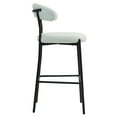 thumbnail image 5 of 26" Counter Height Stools Teddy Fabric Cover Kitchen Island Counter Stool With Black Powder Coating Base And Footrest(Snow), 5 of 10