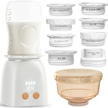 Fixdono Bottle Warmer, Fast Heating Portable Bottle Warmer for Breastmilk and Formula with 8 Adapters, White