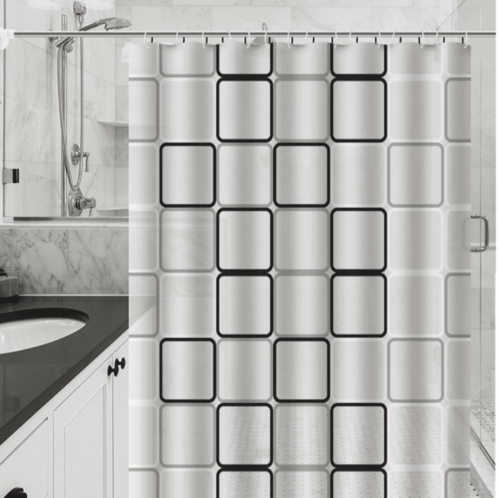 LLGLTOMO Fabric Shower Curtain Liner, Water Resistant Bathroom Curtains Light Weight,Waterproof,Odorless with 12 Holes 72x72 inch