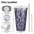 thumbnail image 4 of 16oz Tumblers Leopard Pattern Purple Stainless Steel Vacuum Insulated Double Wall Travel Tumbler Cups Mug with Lid and Straw,Cleaning Brush for Coffee,Tea, 4 of 4