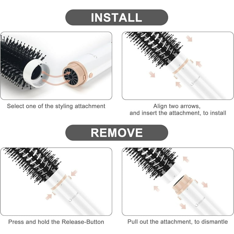  IG INGLAM MegaAIR Styler, 5 in-1 Professional Hair Dryer Brush  110,000 RPM Brushless BLDC Motor Ionic Hot Air Styler Volumizing and Shape,  Gray : Beauty & Personal Care