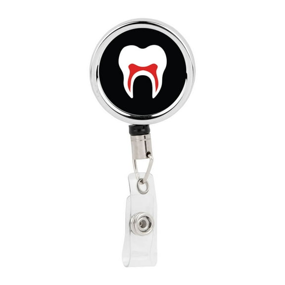 Koyal Wholesale Retractable Badge Reel Holder With Clip, Tooth Teeth Dental Periodontist