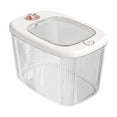 thumbnail image 1 of ZheElen ABS Restaurant Moisture-proof Rice Bucket Transparent Visible Time Keeping Timed Fresh Rice Bucket White 10kg, 1 of 6