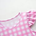 thumbnail image 3 of HAWEE Princess Pink Dress for Girls Pink Costume Plaid Sleeveless Sundress With Accessories Halloween Birthday Party, 3 of 6