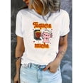 thumbnail image 1 of Chic Doll Fish Print Tee for Women - Casual Crew Neck Short Sleeve, Stretchy Polyester Blend, Machine Washable - Perfect Summer Top, English Pattern, Holiday ComfortFather's Day, Mother's Day, New Y, 1 of 7