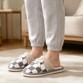 thumbnail image 6 of BERANMEY Bow Slippers for Women Cozy Plaid Womens Slippers Flat Slide Slippers Slip-On Lightweight Comfortable House Slippers Anti-slip Sole for Bedroom Indoor, 6 of 9