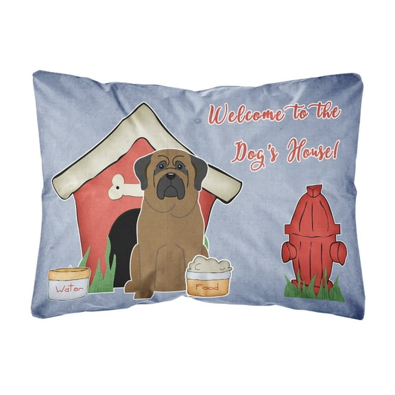 Dog House Collection Bullmastiff Canvas Fabric Decorative Pillow
