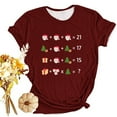 thumbnail image 2 of IROINNID Christmas Shirts for Women Crewneck Short Sleeve Pullover Casual Holiday Loose T-Shirt Print Shirt,Burgundy, 2 of 4
