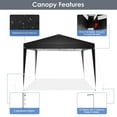thumbnail image 5 of HOTEEL 10x10ft Popup Canopy Waterproof Canopy with 4 Sidewalls Outdoor Commercial Instant Shelter Beach Camping Canopy Tent for Party, Black, 5 of 10