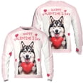 thumbnail image 3 of Happy Valentine's Day Alaskan Malamute Brings Love Heart All Over Print 3D Sweatshirt Unisex Merch Alaska Mal Dog Lovers Gifts - 02028, 3 of 6