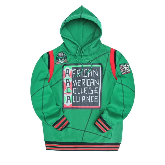 AACA HBCU Graphic Pullover Hoodie for Men and Women, Black College Heritage Pride Sweatshirt, Kelly Green/Black Line