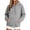 Gray, variant on Women's Hoodies Henry Neck Long Sleeve Tops Solid Lightweight Pullover Top Loose Sweatshirt With Pocket Casual Sweater