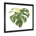thumbnail image 2 of Designart 'Tropical Green Leaves On White In Summer Times III' Tropical Framed Art Print, 2 of 4