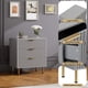 thumbnail image 5 of Gray 3 - cajón cómoda para dormitorio: fluted moderno nightstand con deep cajones, de anchura top, de madera organizer, side mesa para living/hallway/para niños room, 5 of 7
