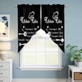 thumbnail image 6 of Kitchen Supplies Kitchen Window Curtains, Swag Curtains Valance for Bedroom Living Room Bathroom, Black White Chef Hat Love Heart Rod Pocket Window Treatment Curtain Block Drapes 2 Panels 28"x36", 6 of 9