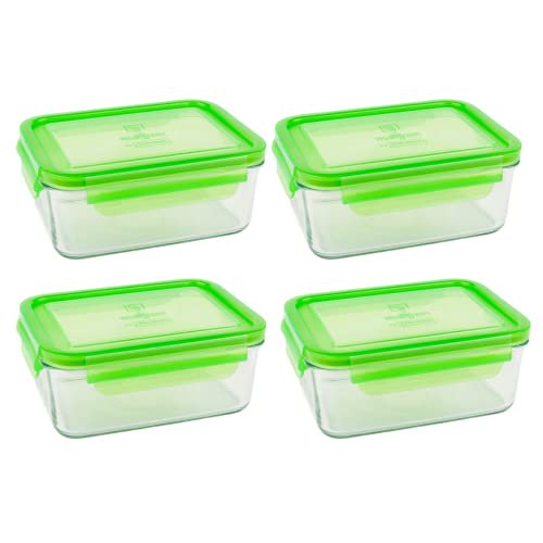 Wean Green Meal Tub Glass Food Storage Container, Pack of Four (4), 36