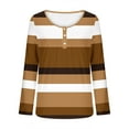 thumbnail image 6 of XuJwPNcy Womens Long Sleeve Striped Henley Tops Casual Loose Fit Color Block Blouse Spring Fall Tunic Shirts(Yellow,X-Large), 6 of 6