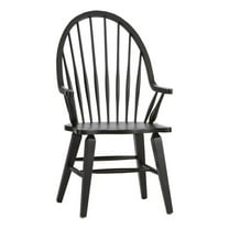 Bowery Hill 40.75"H Traditional Wood Back Dining Arm Chair in Black