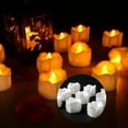 thumbnail image 3 of 12 Pack LED Tea Lights Candles Realistic and Bright Flickering Holiday Gift Operated Flameless LED Tea Light for Seasonal & Festival Celebration Warm Yellow Lamp Battery Powered, 3 of 6